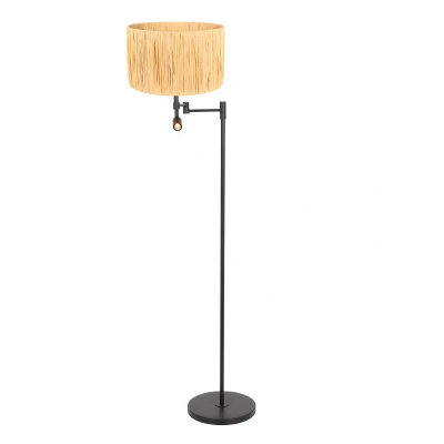 Afbeelding van Steinhauer Vloerlamp Stang met Leeslamp Gras Naturel