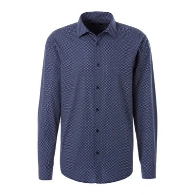 Afbeelding van H.I.S Overhemd, Heren, Maat: Medium, Navy gemustert