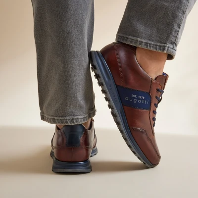 Afbeelding van Bugatti Cirino Sneakers bruin Leer Heren Maat 46