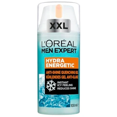 Afbeelding van L&#039;Oréal Men Expert XXL verkoelende gel anti glans voor mannen, verfrissende en matterende gezichtsverzorging, gezichtscrème heren met zeebronwater, Hydra Energy, [Amazon Exclusive], 1 x 100 ml