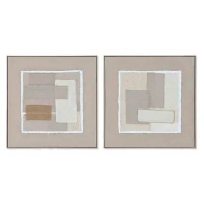 Afbeelding van Schilderij Home ESPRIT Bruin Beige Abstract Stads 62 x 3,2 cm (2 Stuks)
