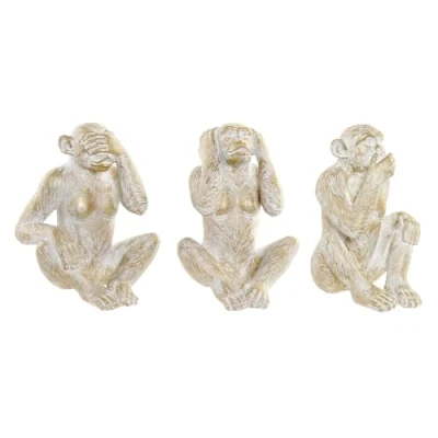 Afbeelding van Decoratieve figuren Home ESPRIT Gouden Aap Tropisch 21 x 17 25 cm (3 Stuks)
