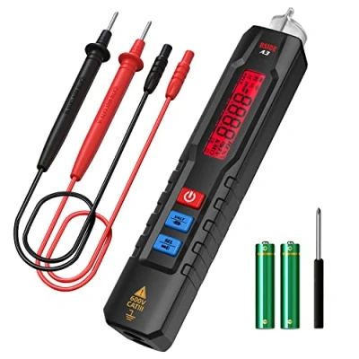 Afbeelding van BSIDE Spanningstester, contactloos, smart digitale pen nulmeter, elektrische tester met NCV 6V 1000V AC DC spanning, ohm capaciteit, diode, personencontrole, doorgangstester zaklamp