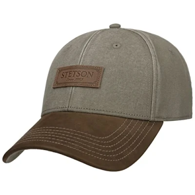 Afbeelding van Stetson Rustic Pet met UV Bescherming Heren zomer cap zonnecap baseballpet metalen gesp klep voor Zomer/Winter One Size olijfgroen
