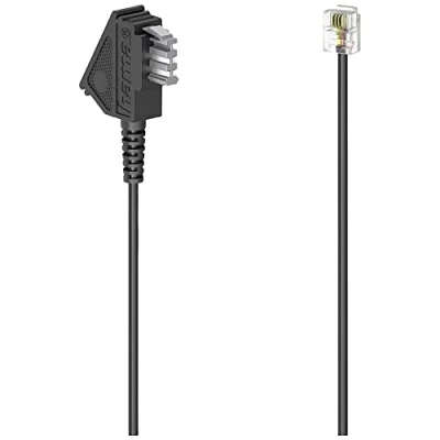 Afbeelding van Hama Telefoon (analoog) Aansluitkabel [1x Telefoonstekker Duitsland (TAE F) 1x RJ11 stekker 6p4c] 10 m Zwart