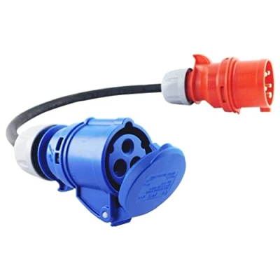 Afbeelding van NWP Adapter CEE koppeling 230V 16A naar stekker 400V 3x2,5mm² rubberen slang IP44 voor camping, caravan, boot, markten, buiten