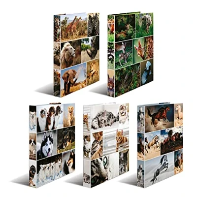 Afbeelding van HERMA 10 stuks ringband voor dieren, assortiment, A4, 35 mm rug, slanke 2 van karton,