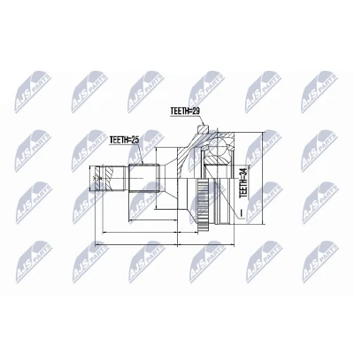 Afbeelding van Homokineet reparatie set, aandrijfas NTY NPZ CT 010