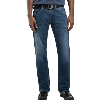 Afbeelding van Replay jeans heren Grover spijkerbroek normale fit donkerblauw effen 36/34