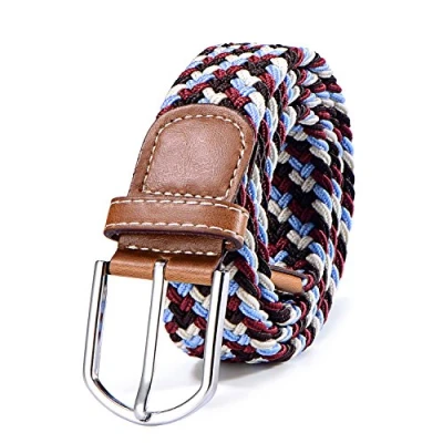 Afbeelding van Stoffen riem gevlochten en elastische voor dames heren lengte 100 cm tot 130 meerkleurig