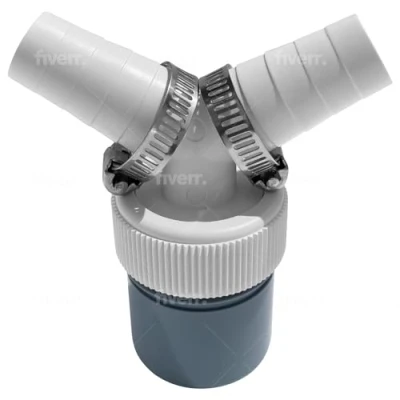 Afbeelding van Afvoeradapter voor vaatwasser en wasmachine dubbele aansluiting buisschroefdraad Y adapter slang met ingangsaansluiting van 19 24 mm afvoer 40 buis schroefdraad Materiaal: kunststof