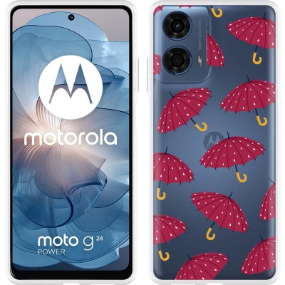 Afbeelding van Cazy Hoesje geschikt voor Motorola Moto G04/G04s/G24/G24 Power Paraplu&#039;s