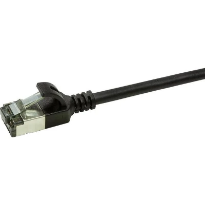 Afbeelding van LogiLink CQ9043S RJ45 Netwerkkabel, patchkabel CAT 6A U/FTP 1.50 m Zwart Extreem dun, Vlambestendig, Flexibel, Folie afscherming, Halogeenvrij, Snagless,