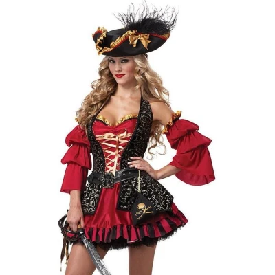 Afbeelding van Deluxe piraten kostuum voor vrouwen Verkleedkleding XL