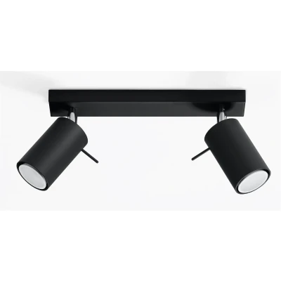 Afbeelding van Hanglamp design met 2 peertjes RANDY Staal 8 x 30 15 cm Zwart