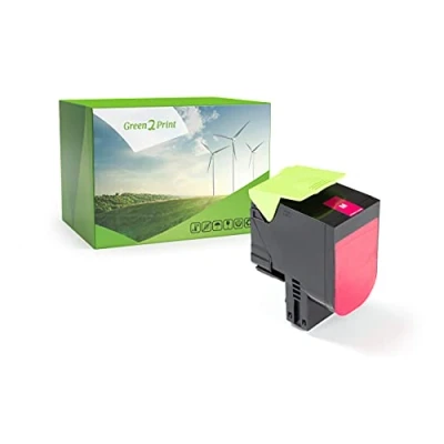 Afbeelding van Green2Print Toner magenta 3000 Pagina&#039;s compatibel met Lexmark 80C0H30, 800H3, 80C2HM0, 802HM, 80C2HME, 802HME geschikt voor CX410DE, CX410DTE, CX410E, CX510DE, CX510DHE, CX510DTHE