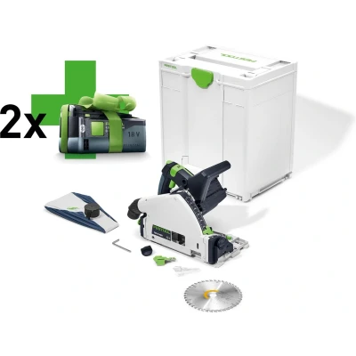 Afbeelding van Festool TSC 55 KEB Basic 18V Li Ion accu invalcirkelzaag set (2x 4,0Ah) in systainer 160mm