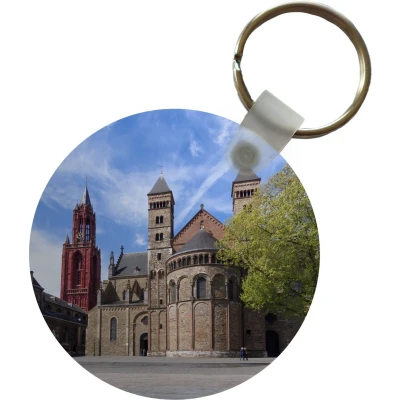Afbeelding van Sleutelhanger Oud Architectuur Maastricht Plastic Rond Uitdeelcadeautjes