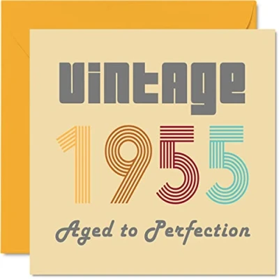 Afbeelding van 68e verjaardagskaarten voor mannen en vrouwen vintage 1955 verouderd tot perfectie 68 verjaardagskaart grappig haar hem, 145 mm x beste vriend mama papa opa oma