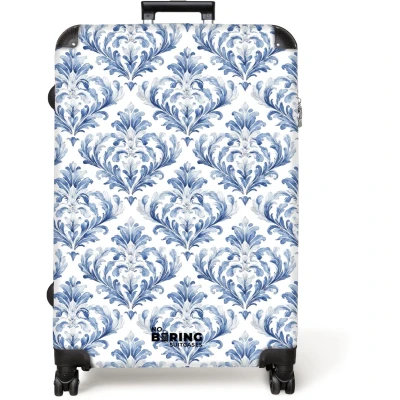 Afbeelding van NoBoringSuitcases.com® Koffer groot Reiskoffer lichtgewicht Barok patroon blauw Rolkoffer met 4 wielen Grote trolley XL 98 liter bagage