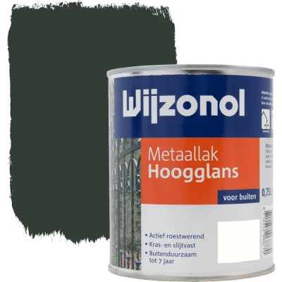 Afbeelding van Wijzonol Metaallak Hoogglans Woudgroen 9325 750 ml
