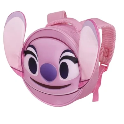 Afbeelding van Emoji rugzak Lilo and Stitch Angel Kleine ronde met 3D reliëf voorkant 22cm x 9cm, zacht materiaal, hoofdcompartiment ritssluiting, binnenvoering gaasvak, verstelbare schouderbanden, gewatteerde rug.