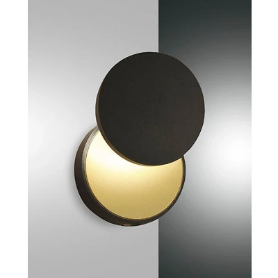 Afbeelding van Fabas Luce LED wandlamp Ara met leesspot, zwart goud