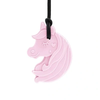 Afbeelding van ARK® Kauwketting in verschillende diktes en vormen met instelbare scheurlijn ATC onderhoudsinstructies Sensory halsketting, bijtblok, kauwen, tandjes, autisme (eenhoorn, extra vast roze)