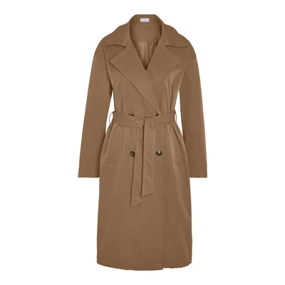 Afbeelding van NOISY MAY trenchcoat jas NMMANYA met ceintuur lichtbruin
