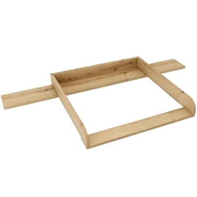 Afbeelding van regalik Aankleedopzetstuk voor Hemnes commode met 8 schuifladen IKEA 78cm x 80cm Afneembaar aankleedtafelopzetstuk in Oak Afgesloten ABS materiaal 2 mm afgeronde frontplaten