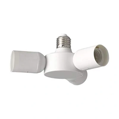 Afbeelding van EGLO E27 verdeler Rueda, 3 in 1 splitter van kunststof wit, sokkelconverter, lamp met lampen, lampen accessoires voor lichtere verlichting,