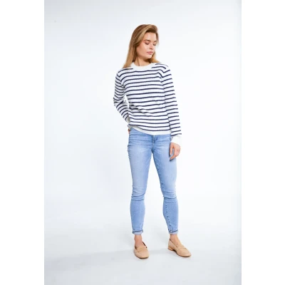 Afbeelding van Gebreide trui DREIMASTER XL/XXL / Off White Marine 55% viscose 28% nylon 17% polyester