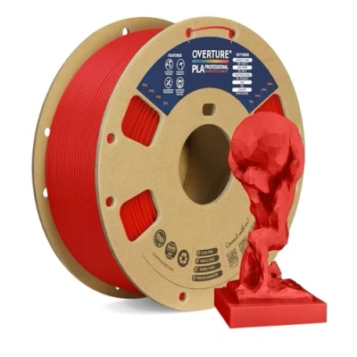 Afbeelding van OVERTURE PLA Plus filament 1,75 mm, professionele sterkte, 1 kg filament, maatnauwkeurigheid 99% waarschijnlijkheid +/ 0,03 voor 3D printers, rood