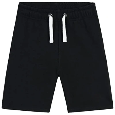Afbeelding van CityComfort broek kinderen sweatshorts voor jongens French Terry korte shorts met elastische tailleband, maten 5 14 jaar (Zwart, 11 12 Jaar)
