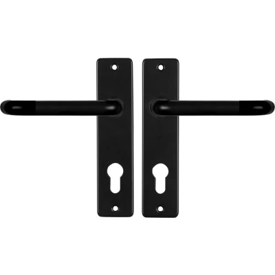 Afbeelding van Deurklink met cilinderschild Starx Coupe 72 mm (Aluminium, Zwart)