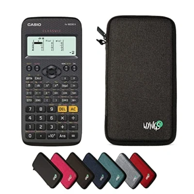 Afbeelding van Casio fx 82DE X ClassWiz incl. WYNGS Beschermhoes Donkergrijs Wetenschappelijke Rekenmachine Basis Pakket (Duits)