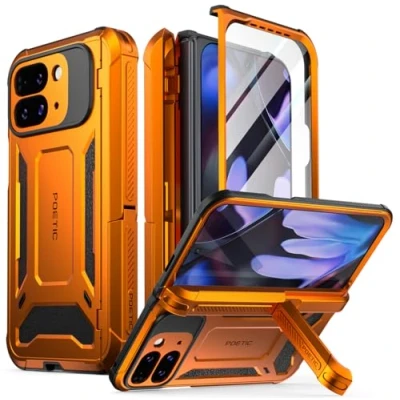 Afbeelding van Poetic Spartan Hoesje voor Google Pixel 9 Pro Fold 5G, [Scharnierbescherming] [Kickstand] Mil Grade Protection] Full Body Schokbestendige Beschermende Robuuste Cover met ingebouwde schermbeschermer,