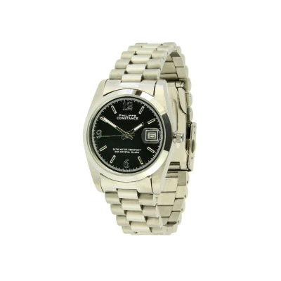 Afbeelding van PHILIPPE CONSTANCE &quot;LARGE SILVER&quot; PLAIN BLACK