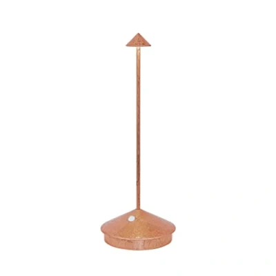 Afbeelding van Zafferano Pina Pro Led tafellamp, draadloos, oplaadbaar, dimbaar, touch bediening, lichttemperatuur 2700 K, behuizing van aluminium, afgewerkt met bladmetaal, H29 (bladkoper)