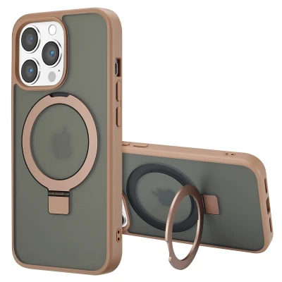Afbeelding van Apple iPhone 13 Pro MagSafe Hoesje Kunststof Accezz Hardcase/Backcover Bruin Telefoonhoesje Shockproof/Valbescherming