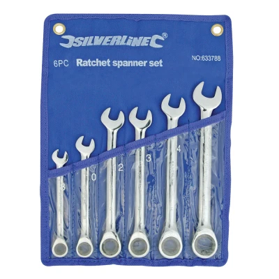 Afbeelding van Silverline Vaste Steek Ringratelsleutel Set 8 t/m 17 mm 6 delig
