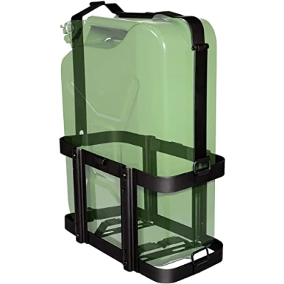 Afbeelding van jerrycan houder voor van 20 liter, afsluitbare en afneembare jerrycanhouder, zwart