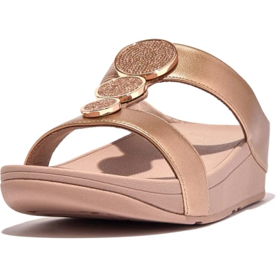 Afbeelding van Fitflop Halo Bead circle Metallic H bar Slides Roze EU 37 Vrouw