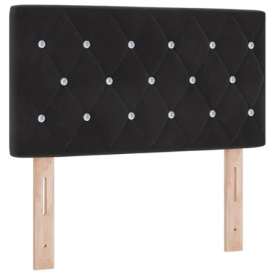 Afbeelding van vidaXL Hoofdbord Kristallen Knoppen Gepunt Zwart 80 cm Fluweel