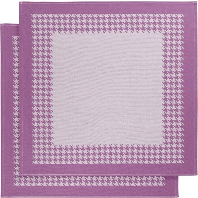 Afbeelding van Theedoek De Witte Lietaer Pied Poule Fuchsia (2 stuks)