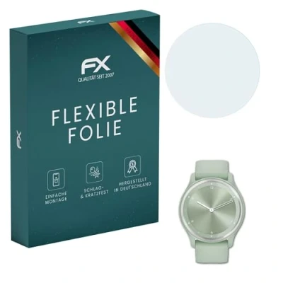 Afbeelding van atFoliX Beschermfolie compatibel met Garmin Vivomove Sport Folie, ultra duidelijk en flexibel FX Schermbeschermer (3X)