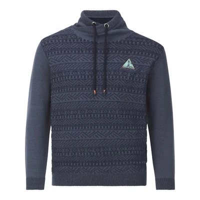 Afbeelding van Jan Vanderstorm Akselgren Sweater, Heren, Maat: Large, Dunkelblau gemustert