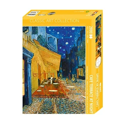 Afbeelding van Close Up Premium puzzel 2000 stukjes caféterras &#039;s avonds Van Gogh (68,8 x 96,6 cm)