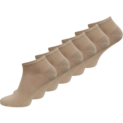 Afbeelding van 6 paar Bamboe sneakersokken Naadloos Zachte sokken Antibacterieel Beige Maat 43 46
