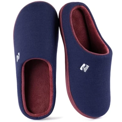 Afbeelding van RockDove Originele tweekleurige pantoffels van traagschuim voor dames, Indigo en Wijn, 7/8 UK